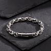Chunky Twisted Chain Bracelets for Men Boys,Stainless Steel Antique Grey Handmade Wristband,Rock Punk Jewelry Gifts