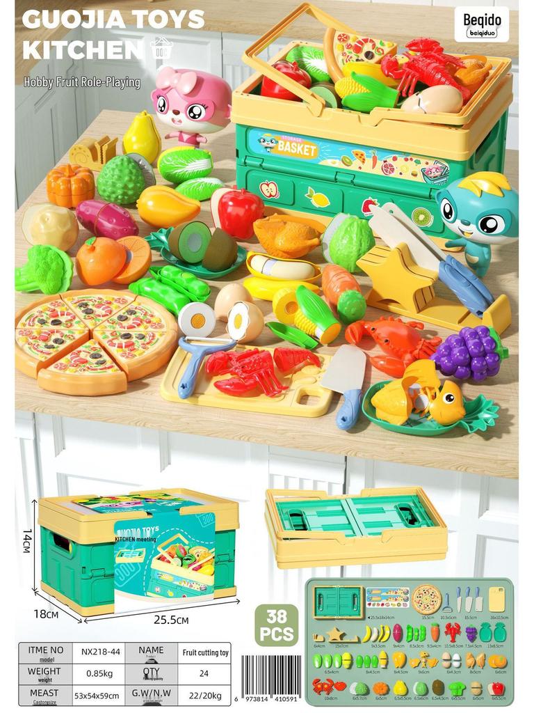 Chopping Fun Kitchen Toy Set: Children's Vegetables & Fruits Role-Playing Educational Toy