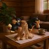 Resin Wildlife Figure Sculpture Painted Details Bear Figurine Freestanding Home