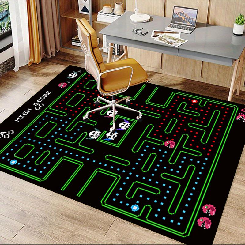1pc Pacman Mongkok Adventure Carpet for Playroom Bedroom Living Room Sofa Home Decor,kids Game Area Rug Non-slip Floor Mat Y730141