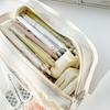 Double-sided Pencil Bag Pen Case 5 Compartments Multi Pocket Handbag Storage Pouch for Stationery School