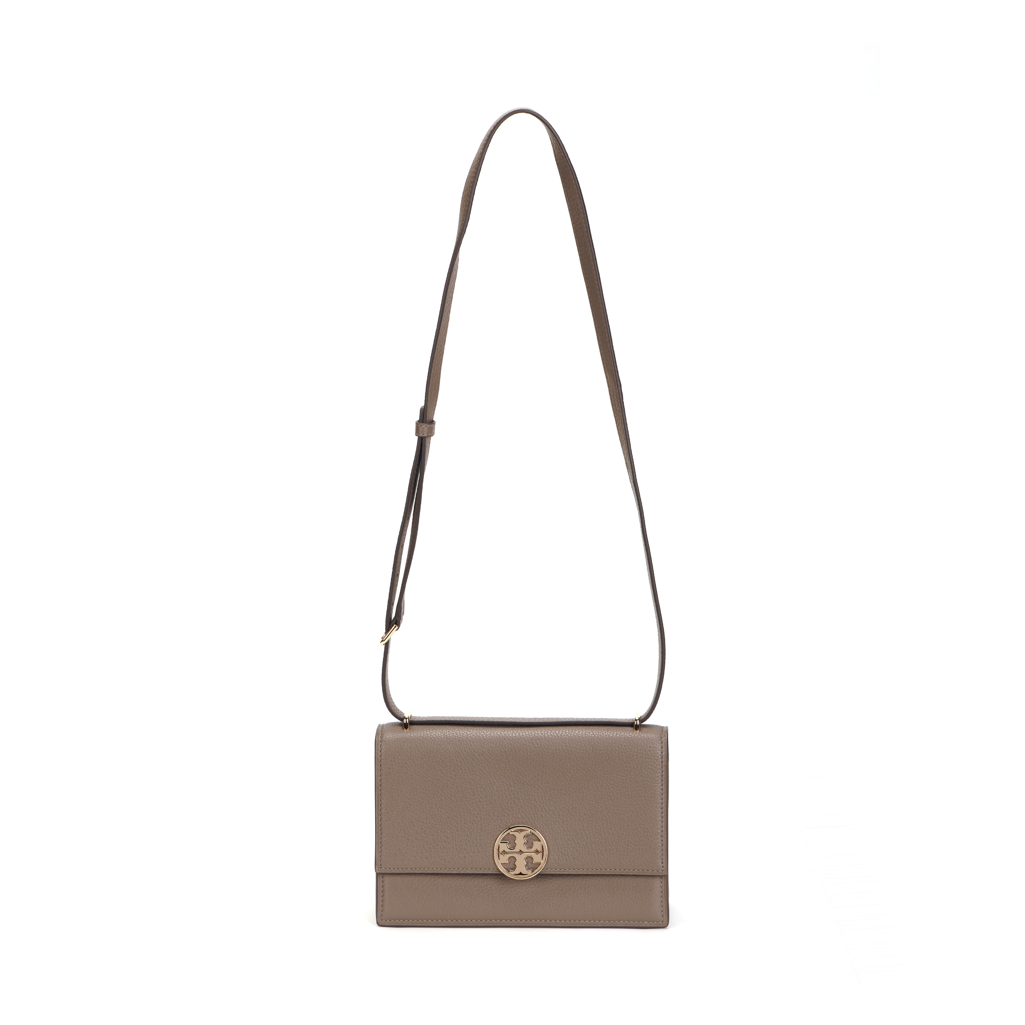 

Tory Burch Miller Metal Logo Magnetic Snap Closure Crossbody Shoulder Bag Women bags Mushroom-Gray 154675-250 Basic Set (Bag+Dust Bag)