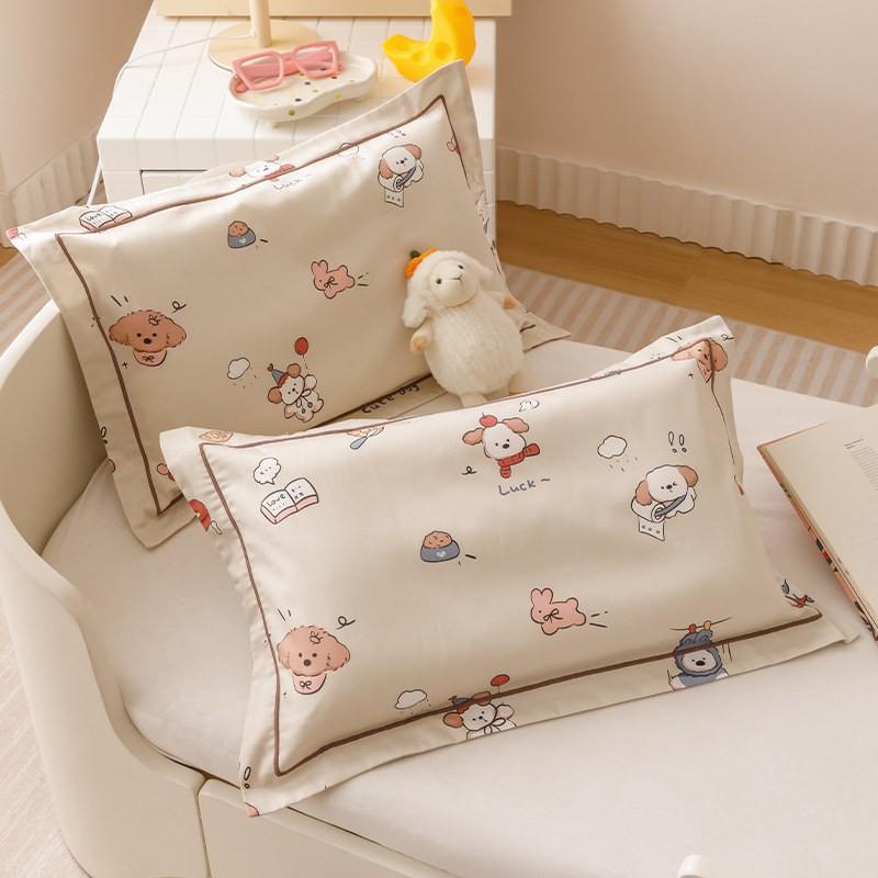 60s Long Staple Cotton Kids Pillowcase Toddler Bedding Set Cartoon Print 30x50cm 35x55cm Pure Pillow Cover