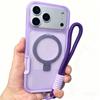 New Anti-fall Magnetic TPU PC Matte Mobile Phone Case for IPhone17 Air 17pro Max Case with Stand and Hand Strap