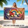 Floral Garden Theme Soft Beach Towel Personalized Custom Name Text Towel Portable for Beach Pool Travel