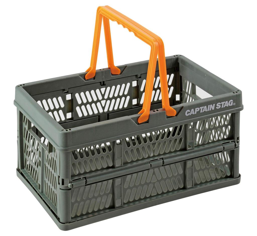 Captain Stag Folding Container Basket Folding Handy Container with Handle S Size Green UL-1041