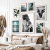 Nature Landscape Poster Plant Lion Animal Leaf Canvas Wall Art Plam Tree Starry Night Painting Decorative Home Picture Decor