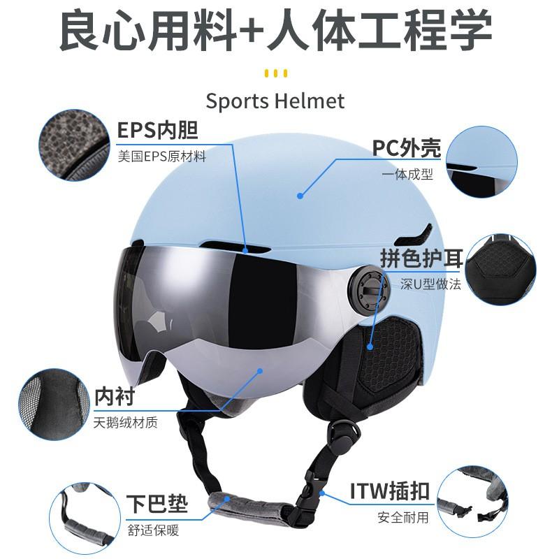 Unisex Ski Helmet Adults Kids With Removable Goggle Lens Windproof Warm Winter Snow Sports Half CE Certified