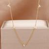New Stainless Steel Zircon Necklaces for Women Luxury 18K Gold Plated Collar Chain Necklace Wedding Jewelry Gift