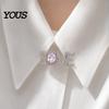 Long-lasting Brooch Women Brooch, Snowflakes LOVE Bouquets Compact Versatile Pin, Lapel Faux Pearl Collar Badge with Imitation Cubic Zirconia