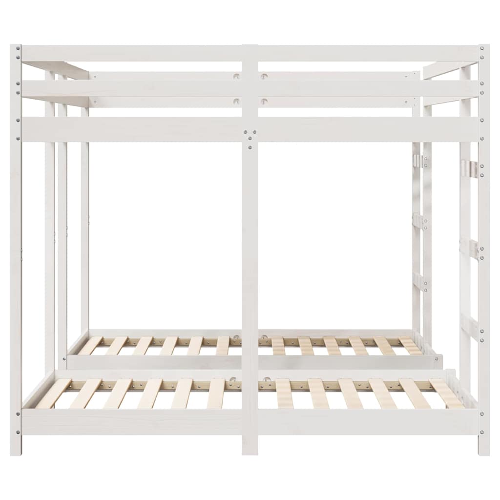 Triple Deck Bunk Bed Frame White 160 x 200 cm