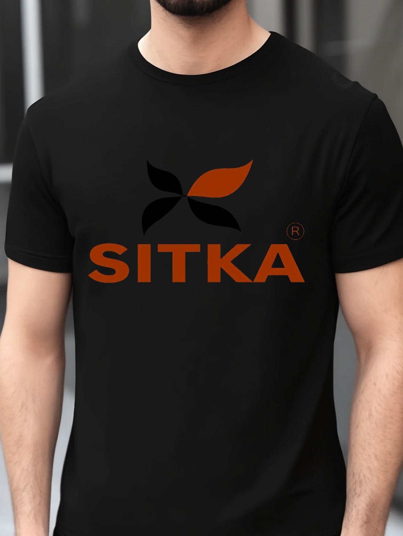 

6249 Cotton Blend T-shirt - Navy Blue with Orange SITKA Logo Print XXXL