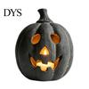 Resin Pumpkin for Home Halloween Candle Holder, Lantern Tealight Holder with Decorative Lanterns Carved Face Fall Farmhouse Table Mantle Decor