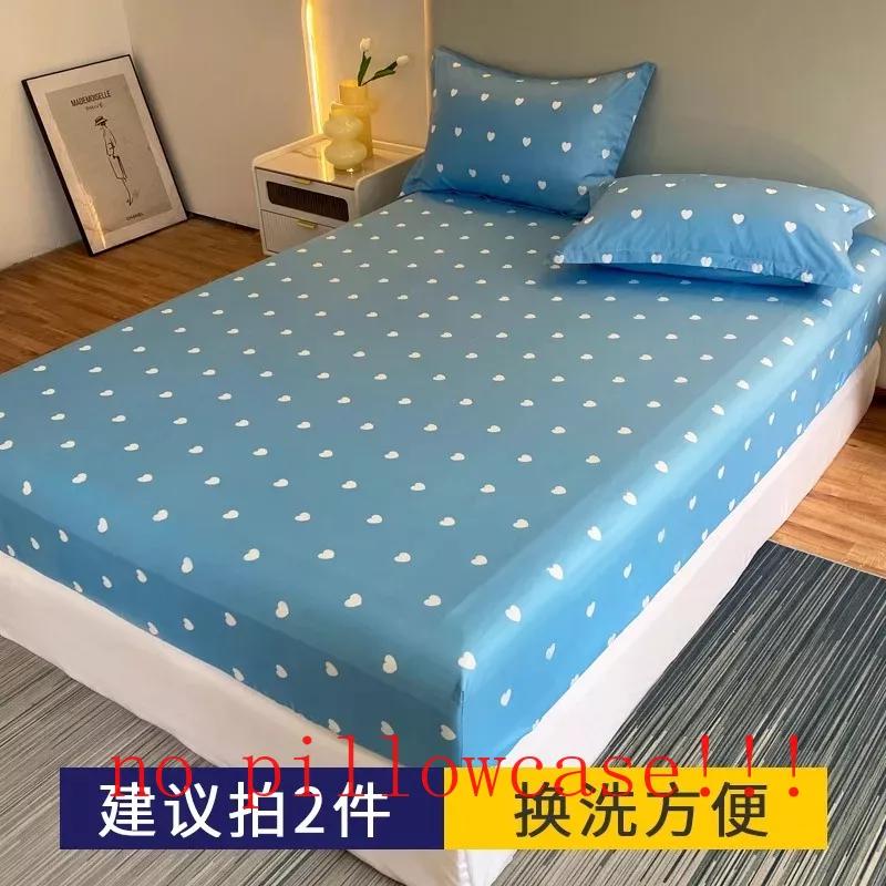 Fitted Bed Sheets Solid Non-slip Simple Bedroom Queen Size Washed Comfortable Tender Durable Antibacterial Modern Mattress Cover