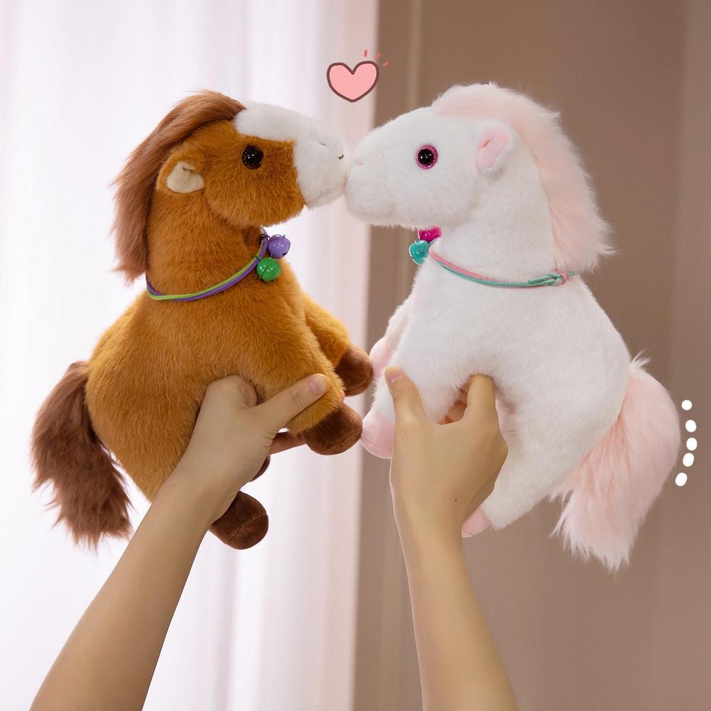 Little Horse Plush Toy: New Year Mascot Ornament with Bell