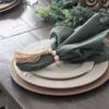 A84E-Set Of 18 Beaded Wood Napkin Rings With Table Setting Wedding Party Décor Accessories Napkin Holder Natural Style