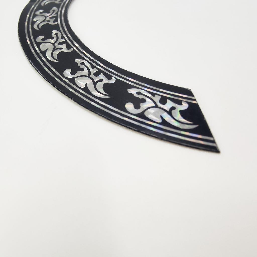 Folk Guitar Soundhole Stickers Durable PVC Self-Adhesive Soundhole Rings Decorative Protective Stickers for Classical Guitars with Adhesive Backing