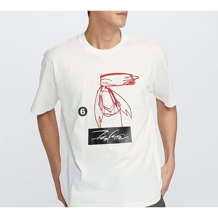 UNIQLO Graffiti Print Straight T-Shirt Unisex tops White 42748400