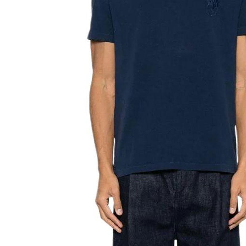 Polo Ralph Lauren FW24 Brand Logo Crew Neck Short Sleeve T-Shirt Men T-Shirts Navy-Blue 710936509-004