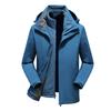 2-in-1 Removable Hooded Outdoor Windproof Waterproof Jacket With Fleece Liner Hiking Skiing