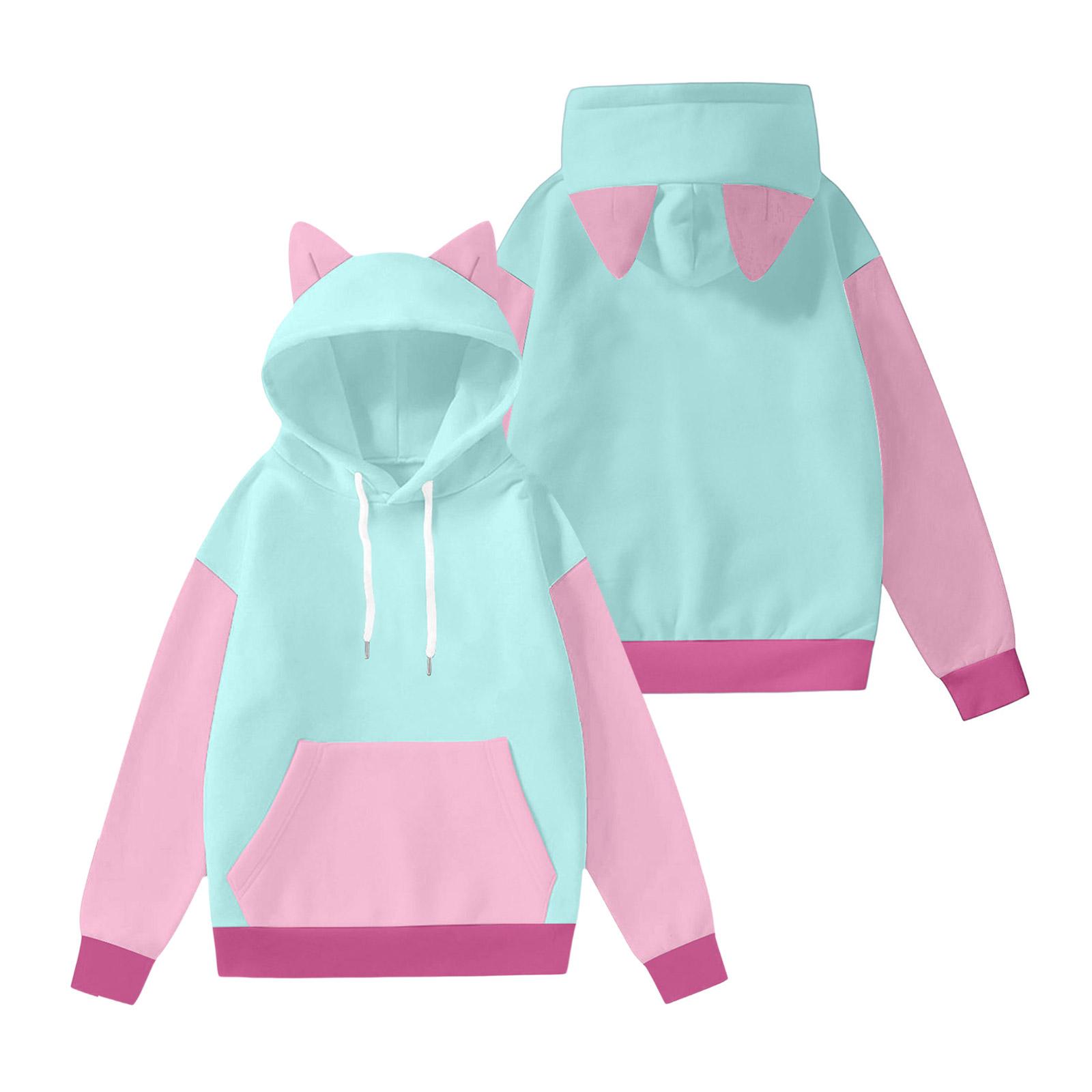 

Children s Fashionable Lightweight Long-Sleeved Pullover Sweatshirt With Color Block Print And Ears 160