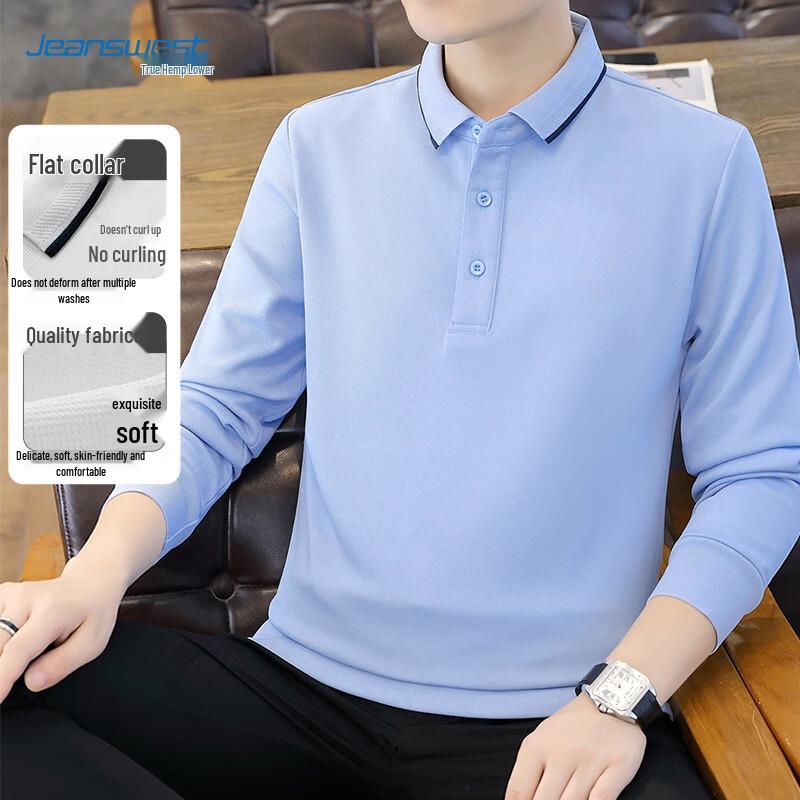 Jeanswest Men s Long Sleeve Casual Polo Shirt 5XL