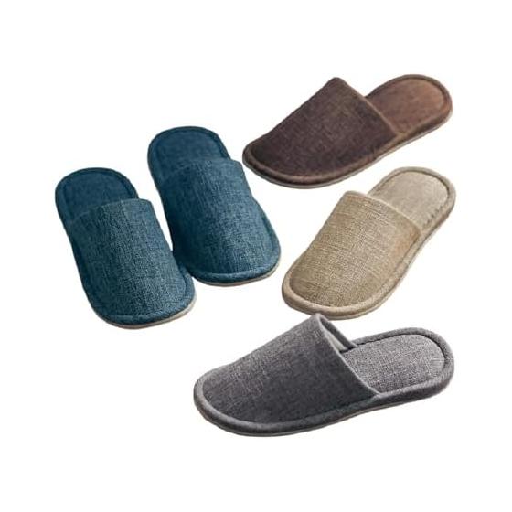 [Belle Maison] 4-Pair Slipper Set, Washable, For Guests, Basic Indoor Slipper Set