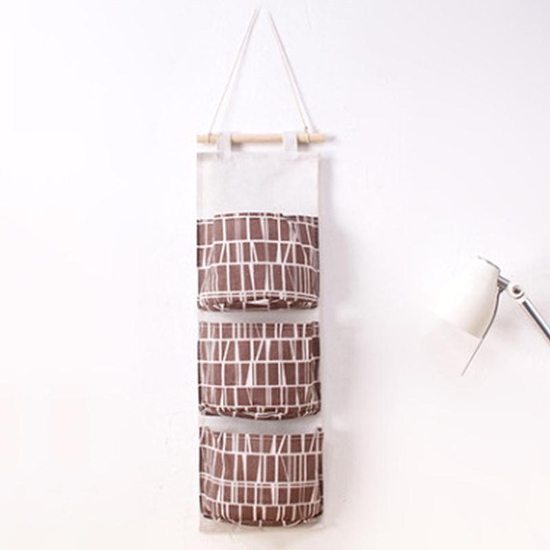 

Hot Sale Home Hanging Three-Pocket Storage Bag Dormitory Wall Hanging Storage