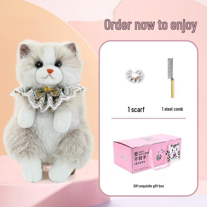 Cross-border Cat Doll Backpack: Plush Simulation Double Shoulder Toy, Ideal Gift for Girls