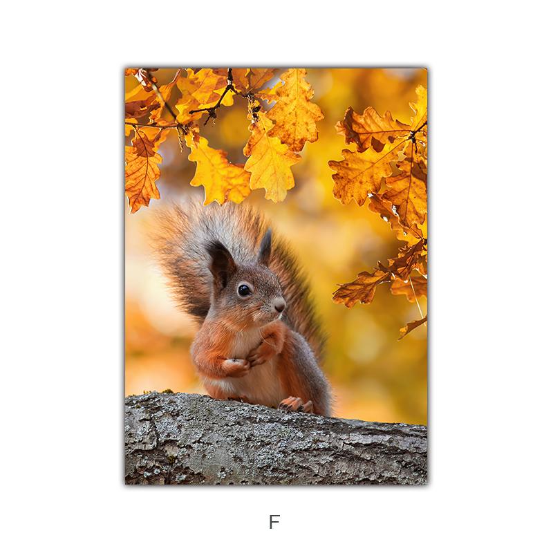 

Настенная картина на холсте, желтые опавшие листья, тыква, белка, автомобиль, пейзаж, постеры и принты, фотографии для домашнего декора 21x30cm No Frame