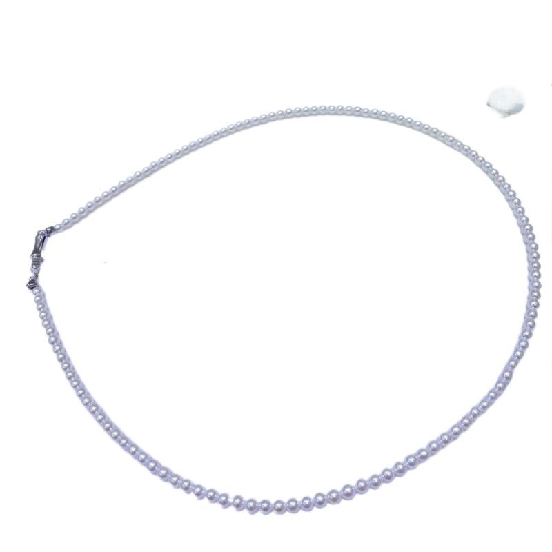 Zhuji Freshwater Pearl Clavicle Chain: 3-4mm Flawless Aurora Pearls with Sterling Silver Clasp - Versatile Summer Jewelry.