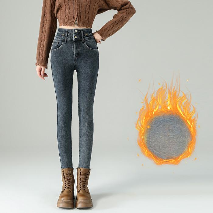 Jeans for Women In Autumn and Winter Elastic Pencil Pants for Women In Autumn and Winter Plus Velvet Jeans for Women In Autumn and Winter