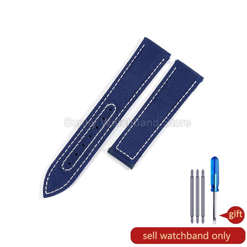

Nylon Watchband Durable Wrinkle Resistant Water Repellent for Omega Seamaster Citizen Seiko 20 22mm Steel Buckle Flat Interface 21mm