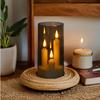 Flameless Candles Flickering LED Tealights Pillar Candle with Clear Cover Warm White Light for Festival Wedding Home Party Decor