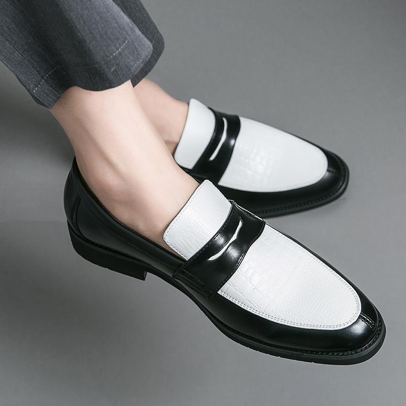 Mocassini da Uomo Stile Street Bianco Formali da Business Matrimonio Abito da Ballo Blazer Smoking Scarpe da Festa Taglie Forti