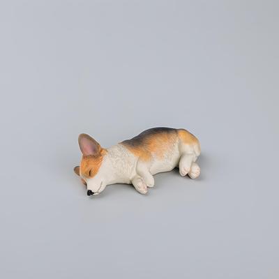 Corgi Dog Sleeping Dog Dog Adorable Pose Figurine, Corgi, Medium, Animal, Sculpture, Figurine, Miniature, (Sideways, Black)