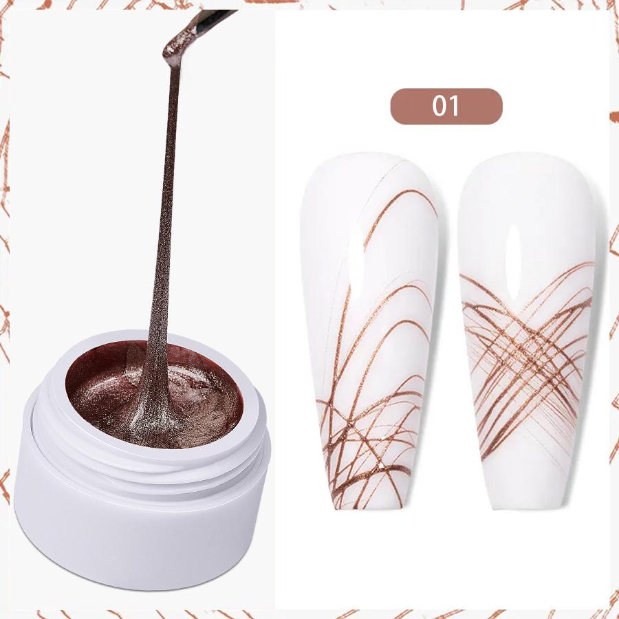 5ML Rysunek UV Żel Paznokci Elastyczna Liner DIY Web Lakier Pająk Żel Kwiat Paznokci Tipsy