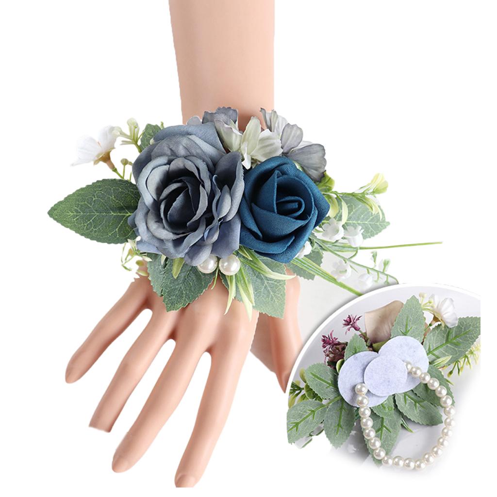 Realistic Rose Boutonniere Wedding Corsage Handmade Wrist Flower Optional for Weddings Decoration in Soft Color
