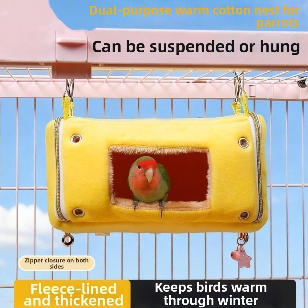 Weiches Vogel-Hänge-Nest Plüsch Warm Papageien-Sitzstange Haus Platzsparend Vogelkäfig Sitzstange Hütte Vogelkäfig