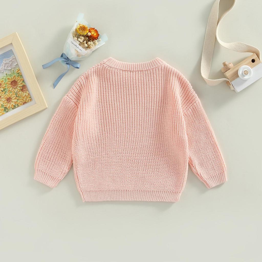 Kleinkind Baby Rundhals Pullover 3M 6M 9M 12M 18M 24M 3Y 4Y 5Y Langarm Einfarbig Lose Gestrickte Pullover