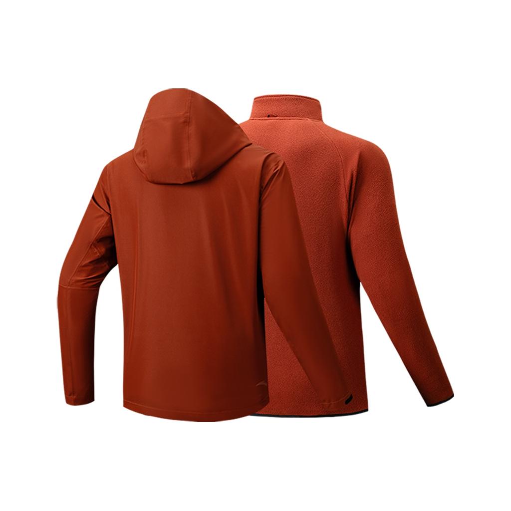 Anta Earth Shell Water Shell 3.0 Three-In-One Outdoor Waterproof Warm Durable Breathable Windproof Jacket Men Jacket Redwood-Brown 952546601-3