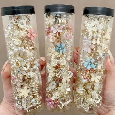 Pearl Mini Hair Hairpins Rhinestone Crab Claw Clip New Pearl Hair Clip