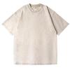 T-shirt da uomo in cotone a girocollo a maniche corte, vestibilità larga, lavata all'acqua, T-shirt base americana da uomo per la primavera