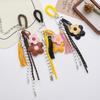 Yogodlns 1Pcs Fashion Faux Leather Flower Tassel Braided Rope Bag Charms Pendant For Women Handbag