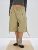 Peullijeupeulojegteu Lace-Up Bermuda Pants, Beige