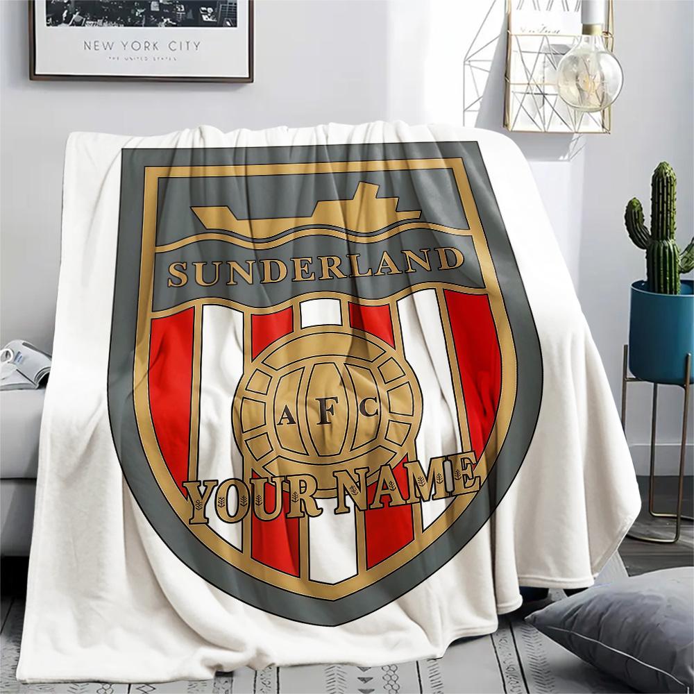 1 STUKS Sunderland Association Football Club Gepersonaliseerd Patroon Flanellen Deken Geschikt Voor Alle Seizoenen voor Huisdecoratie Warmte en Comfort Cadeaus Vakantie