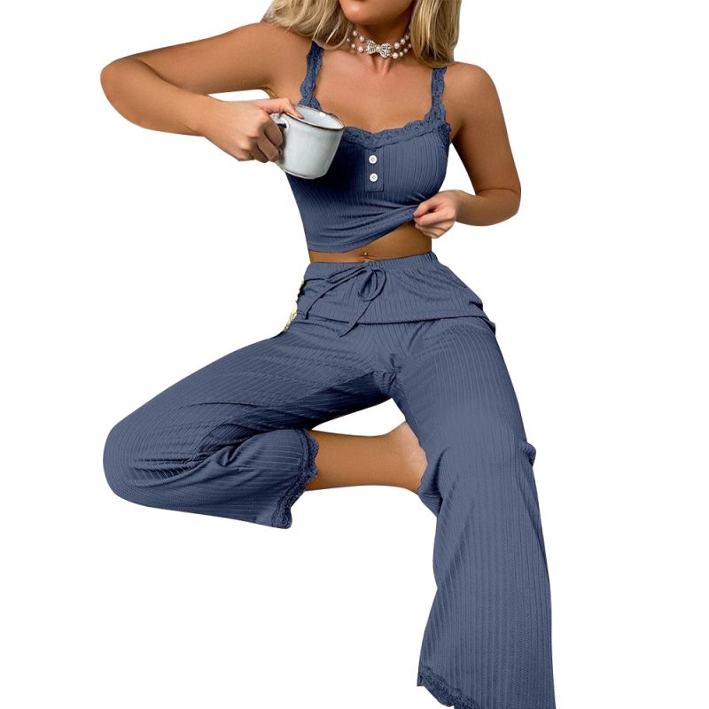 Women Vest and Pants Pajama Set Loungewear