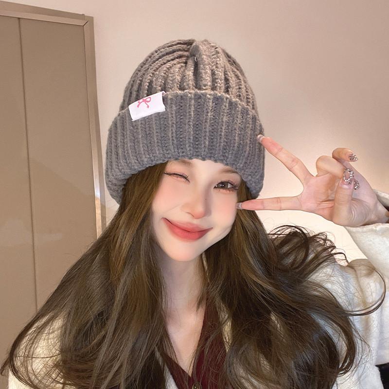 Soft And Comfortable Knitted Acrylic Hat For Women With Cute Bow Perfect For Winter And Autumn Fashion