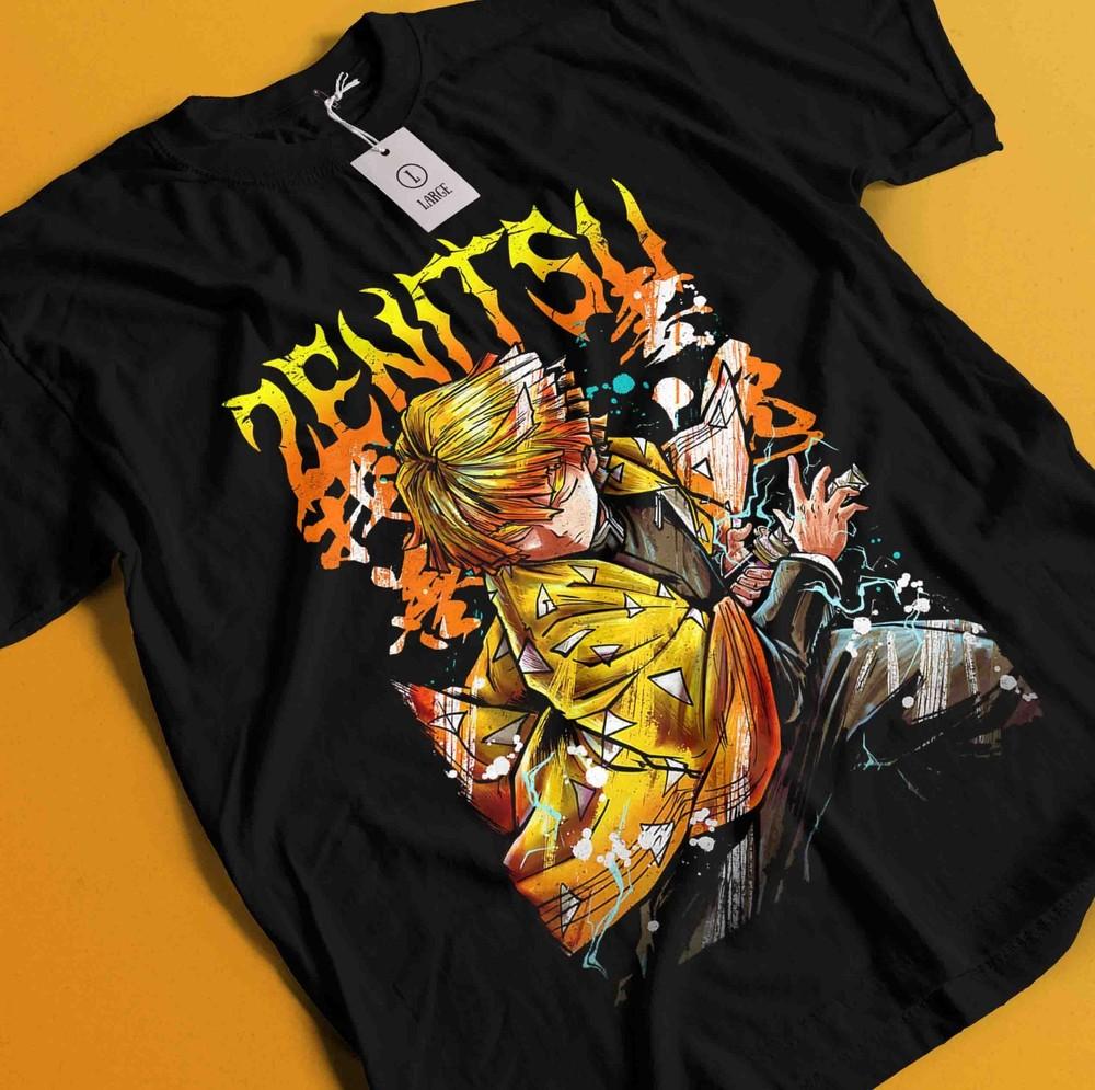 

Demon Slayer Shirt Zenitsu Tshirt Tanjiro T-Shirt Muzan Doma Tee Inosuke Nezuko 3XL