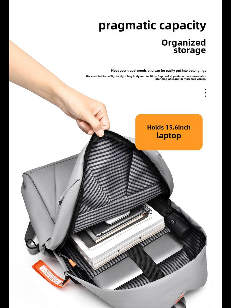 Men's Large Capacity Solid Color Backpack: Ideal for Business Travel, School, and College.